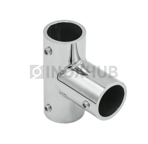 Соединитель-тройник (902 PSS)  штанги Ø19 мм, нерж. сталь полированная