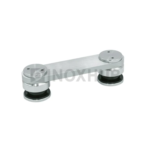 Коннектор (820а SSS) стекло-стекло без зенковки, нерж. сталь матовая