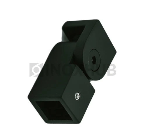 Соединитель штанги (185 BLC) произвольный угол, штанга 15×15 мм, Черный мат