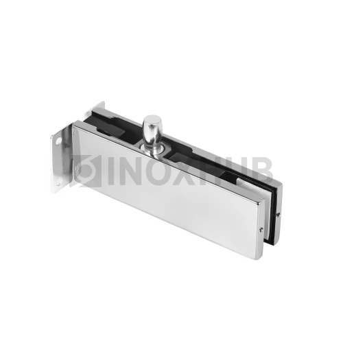 Фитинг на фрамугу (130P PSS) с осью и монтажной пластиной, стекло 10-12 мм, нерж. сталь полированная