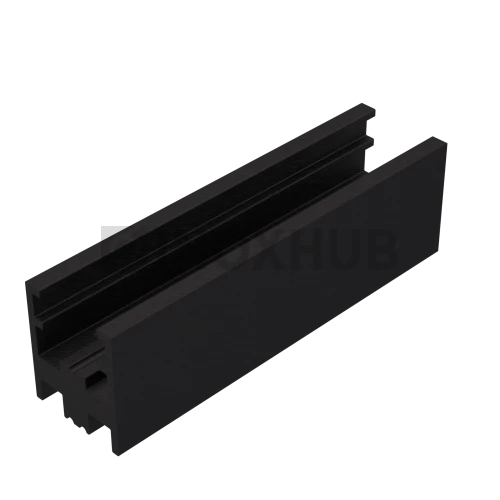 Профиль нижний п-обр. (763 BLC), L=2200 мм, стекло 8.0 мм, алюминий, Черный мат