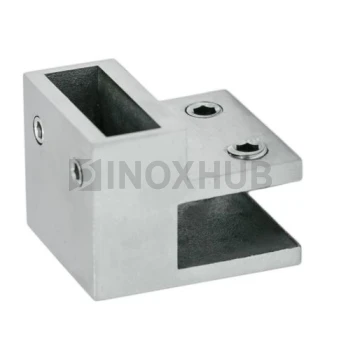 Держатель стекла (347 SSS) торцевой горизонтальный, штанга 30×10 мм, нерж. сталь матовая