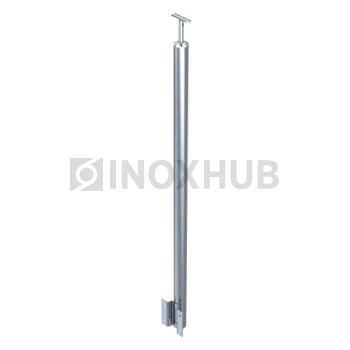 Стойка ограждения в сборе круглая с боковым креплением и наконечником, Ø38.1×900 мм, AISI 304, GRIT 600