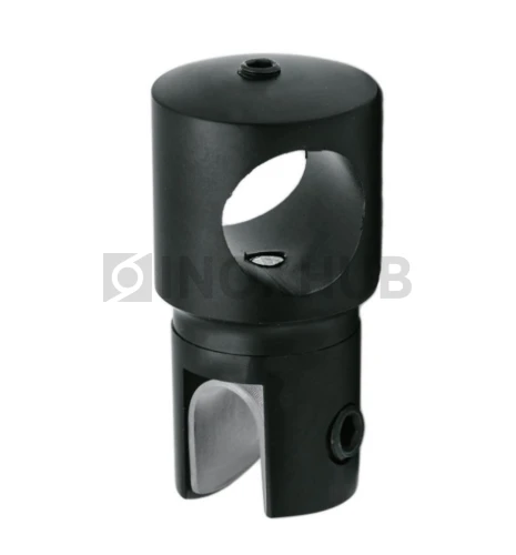 Держатель стекла (914 BLC) сквозной, штанга Ø19 мм, Черный мат