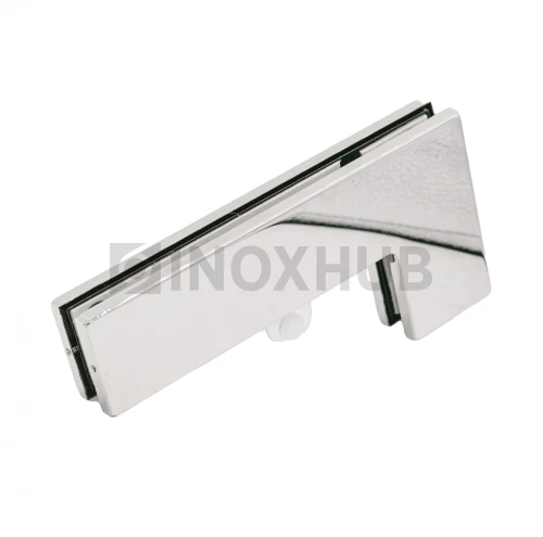 Фитинг угловой (140B PSS) на фрамугу с ответной частью под замок, со стопором, нерж. сталь полированная