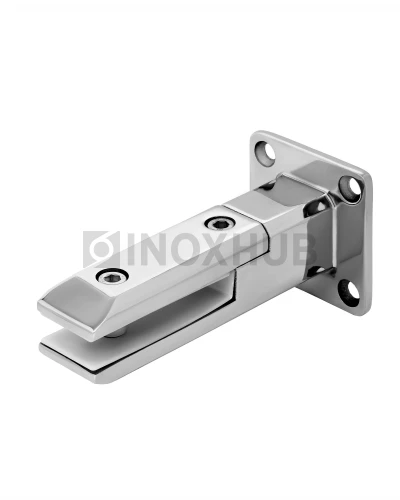 Напольный стеклодержатель литой квадратный под сверление, 45×50×190 мм, AISI 304, GRIT 600