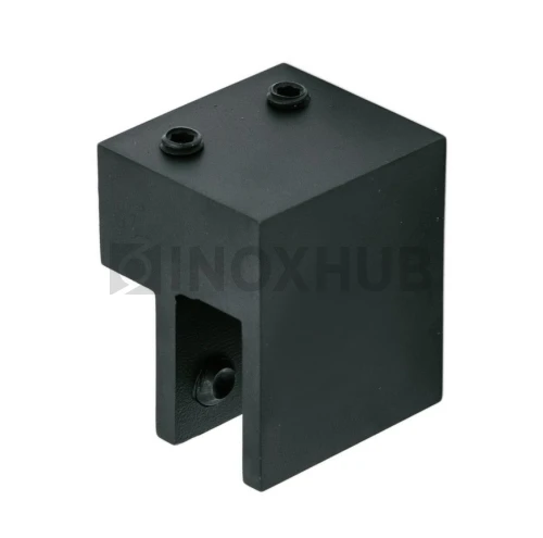 Держатель стекла (347 BLC) торцевой горизонтальный, штанга 30×10 мм, Черный мат