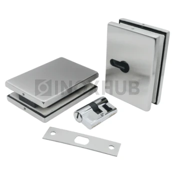 Замок (007-2 SSS) с ответной частью на стекло, нерж. сталь матовая