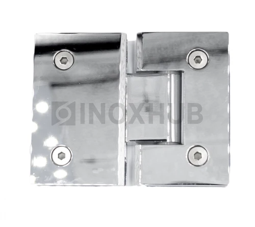 Петля (303 PBrass) стекло-стекло 180°, (без фаски), латунь, полированный хром