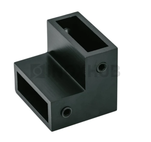 Соединитель штанги 90° (340 BLC), штанга 30×10 мм, Черный мат