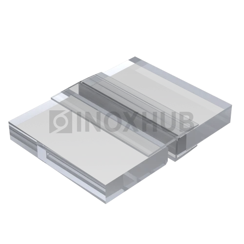 Профиль (204-8 CL), L=2200, стекло 8.0 мм, ПВХ прозрачный БЕЛЫЙ