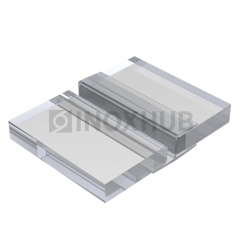 Профиль (201-8 CL), L=2200, стекло 8.0 мм, ПВХ прозрачный БЕЛЫЙ