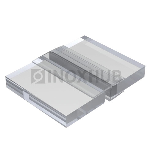 Профиль (204-8 CL), L=2200, стекло 8.0 мм, ПВХ прозрачный БЕЛЫЙ