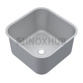 Ванна моечная цельнотянутая, 500×500×300 мм, AISI 304, 2B