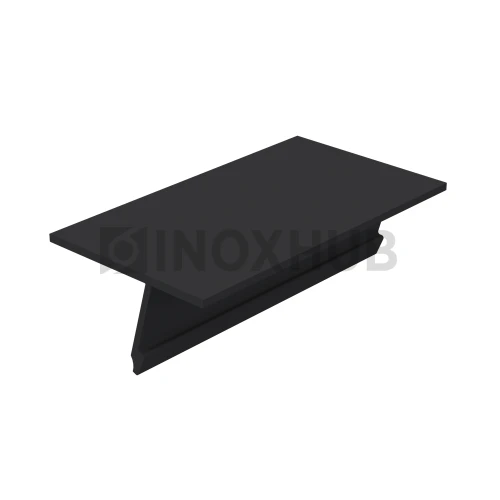 Крышка 28.5 на профиль 80/102/106 для стекла 10-12 мм, L=3000, Анодированный алюминий Черный мат