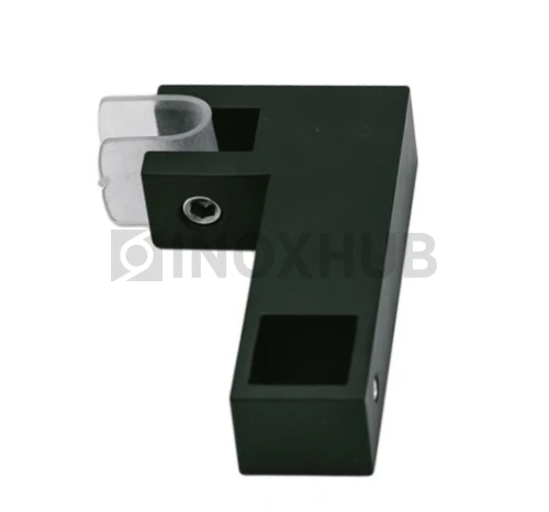 Держатель стекла (186 BLC) горизонтальный, штанга 15×15 мм, Черный мат