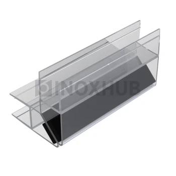 Профиль (210-8 CL) магнит белый 90º/180º, L=3000 (1компл/2шт), стекло 8.0 мм, ПВХ прозрачный БЕЛЫЙ