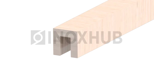 Поручень с пазом под склейку, под стекло 12 мм, L=4000, алюминий, Светлый дуб