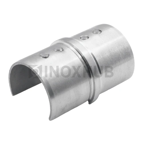 Соединительная муфта для поручня с пазом, Ø42.4 мм, AISI 304, GRIT 320