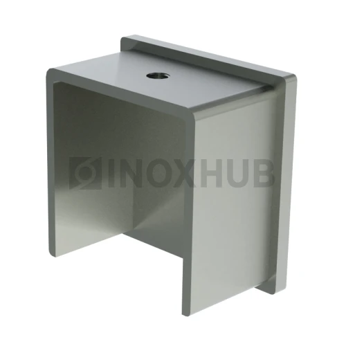 Заглушка для поручня с пазом, 40.0×40.0 мм, AISI 304, GRIT 320