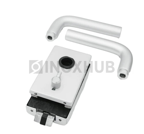 Защелка сантех. (85-1 AL) с индикатором, с притвором, с отв. частью на стену, Анодированный алюминий