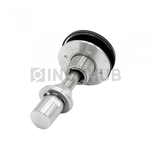 Шарнирный рутель без зенковки с наружным винтом, М14 шаг Р=2 d=58.0, стекло 16.0-24.0 мм, AISI 316, GRIT 320