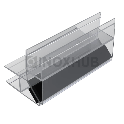 Профиль (210-8 CL) магнит белый 90º/180º, L=2200 (1 компл/2шт), стекло 8.0 мм, ПВХ прозрачный БЕЛЫЙ