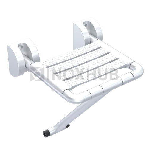 Откидное сиденье со стойкой, 320×380 мм, антибактериальный нейлон, нагрузка более 200 кг