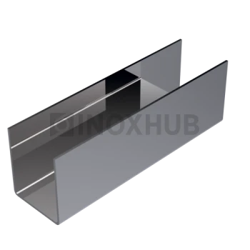 Профиль (П-12-2500 PSS) П-образный, 14.0×16.5 мм L=2500, стекло 12.0 мм, AISI 304 GRIT 600