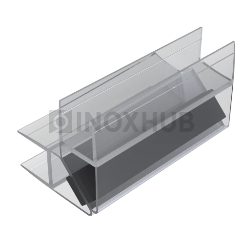 Профиль (210-10 CL) магнит черный 90º/180º, L=2200 (1компл/2 шт), стекло 10.0 мм, ПВХ прозрачный БЕЛЫЙ