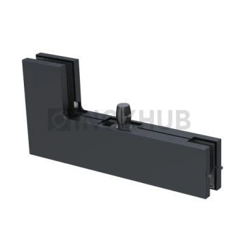 Фитинг угловой (140 BLC) на фрамугу с осью, стекло 10-12 мм, Черный мат