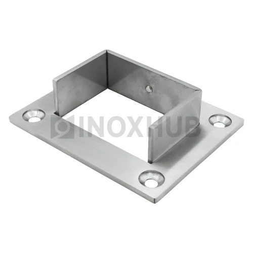 Фланец для поручня с пазом, 60.0×40.0 мм, AISI 304, GRIT 320