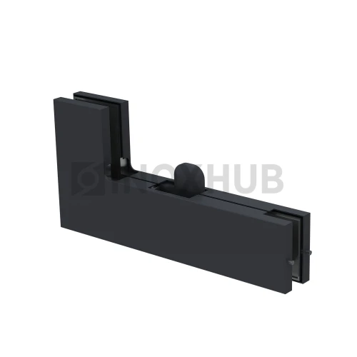 Фитинг угловой (140B BLC) на фрамугу с ответной частью под замок, со стопором, Черный мат