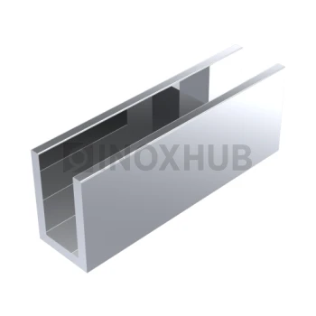 Профиль п-обр. (756-8-3000 al), 19×13 мм L=3000, стекло 8.0 мм, полированный алюминий