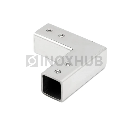 Держатель штанги (D309 PSS) 90°, штанга 15×15 мм, нерж. сталь полированная