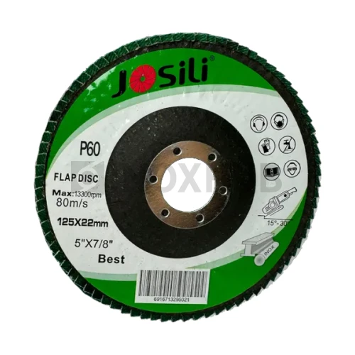 Шлифовальный диск лепестковый "JoSili" оксид алюминия, Ø125х22 мм, Р60