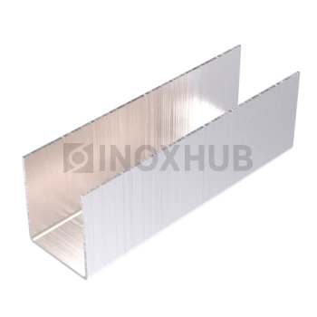 Профиль (П-12-2500 SSS) П-образный 16.5×13.0(вн)×16.5, L=2500 мм, стекло 12.0 мм, AISI 304 GRIT 320