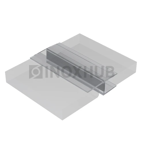 Профиль (204-8-2500 CL), L=2500, стекло 8.0 мм, ПВХ прозрачный БЕЛЫЙ