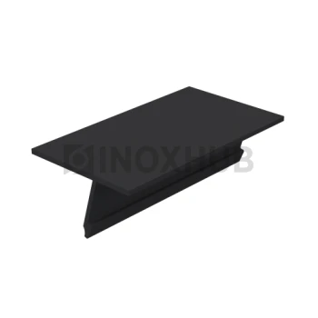 Крышка 28.5 на профиль 80/102/106 для стекла 10-12 мм, L=3000, Анодированный алюминий Черный мат