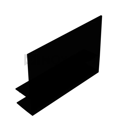 Профиль (215-8 BLC) ус 25 мм, L=2200, стекло 8.0 мм, ПВХ Черный мат