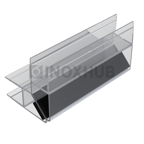 Профиль (210-8 CL) магнит белый 90º/180º, L=2200 (1 компл/2шт), стекло 8.0 мм, ПВХ прозрачный БЕЛЫЙ