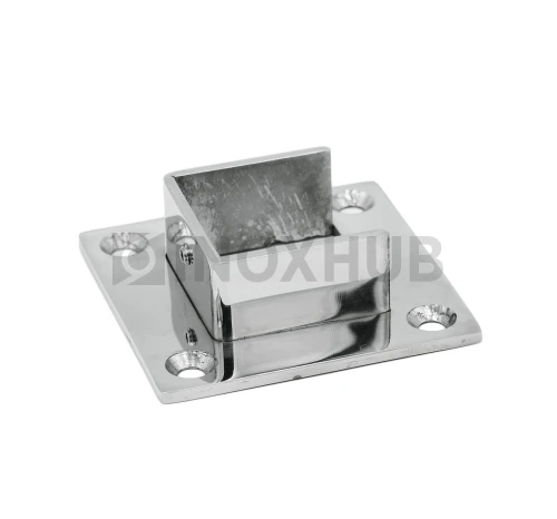 Фланец для поручня с пазом, 40.0×40.0 мм, AISI 304, GRIT 600