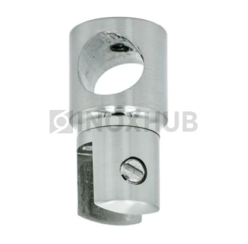 Держатель стекла (914 SC) сквозной, штанга Ø19 мм, матовый хром