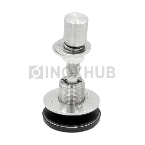 Шарнирный рутель без зенковки с наружным винтом, М14 шаг Р=2 d=58.0, стекло 16.0-24.0 мм, AISI 316, GRIT 320