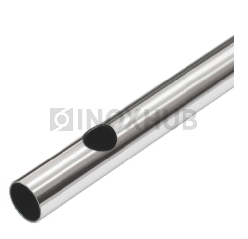 Труба с перфорацией Ø16.3 шагом 110 круглая, AISI 304, A554, 25×1.2×6000, GRIT 600