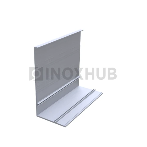 Накладка на профиль 133, 132.6×63 мм, L=6000 мм, не анодированный алюминий