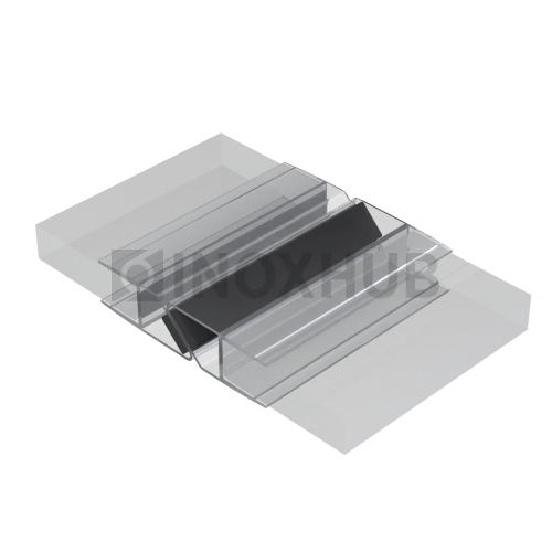 Профиль (210-8 CL) магнит черный 90º/180º, L=2200 (1 компл/2шт), стекло 8.0 мм, ПВХ прозрачный БЕЛЫЙ