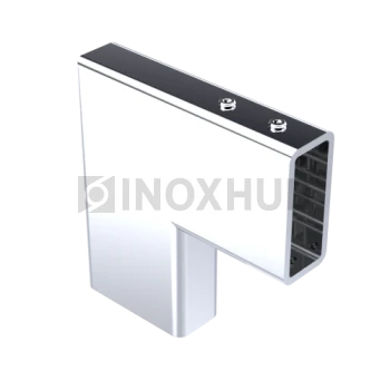 Соединитель штанги 90° (348 PSS) горизонтальный, штанга 30×10 мм, нерж. сталь полированная