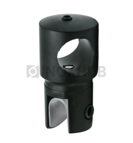 Держатель стекла (914 BLC) сквозной, штанга Ø19 мм, Черный мат