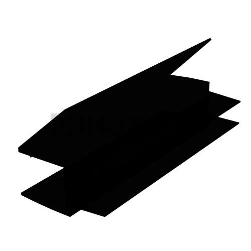 Профиль (206-8 BLC) нижний, L=2200, стекло 8.0 мм, ПВХ Черный мат